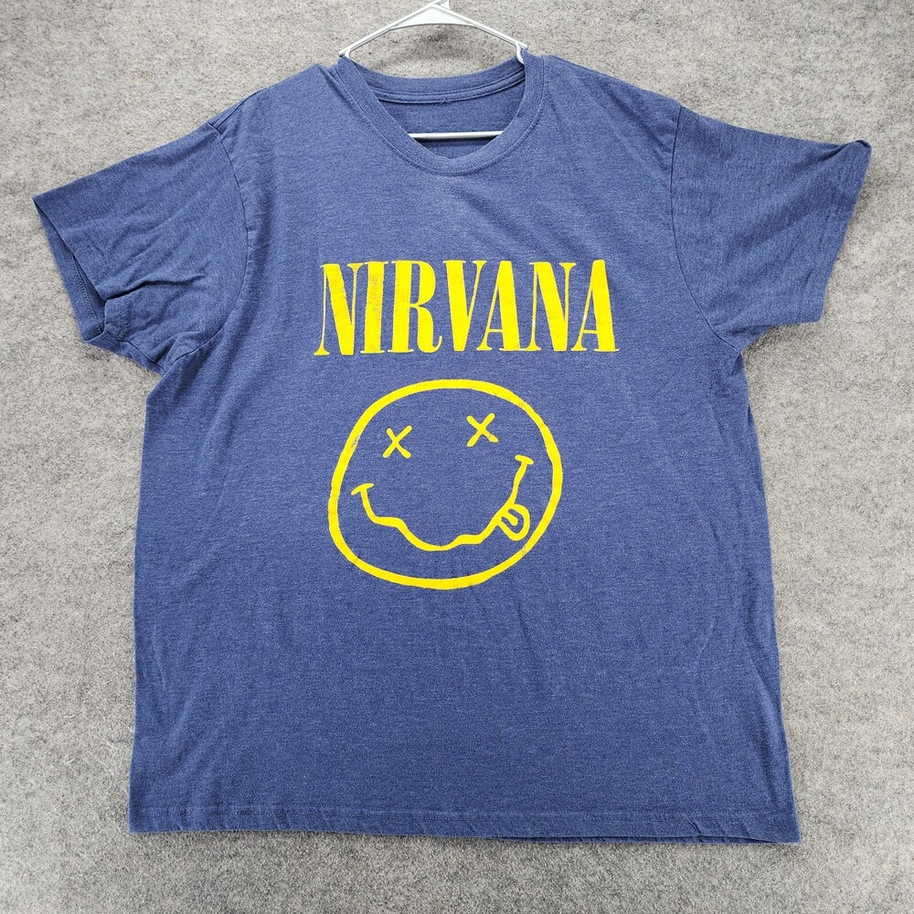 Nirvana Shirt Womens XL Short Sleeve Blue